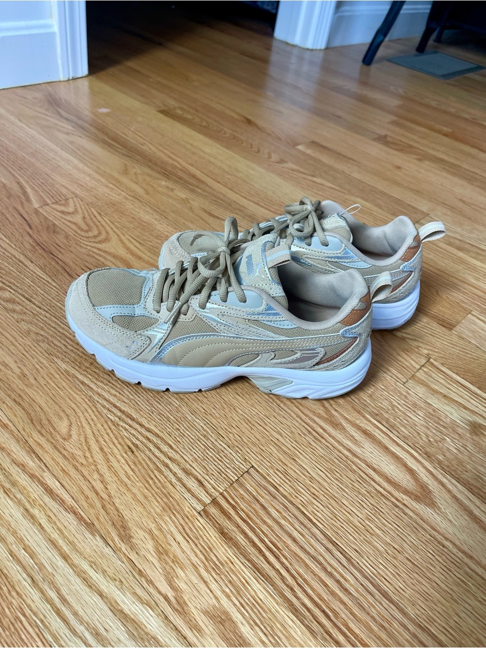 Puma Neutral Beige Women's Athletic Sneakers - Lightweight Comfort Size 8